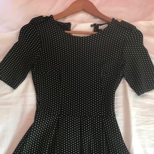 Black Polka-Dot Mini Dress
